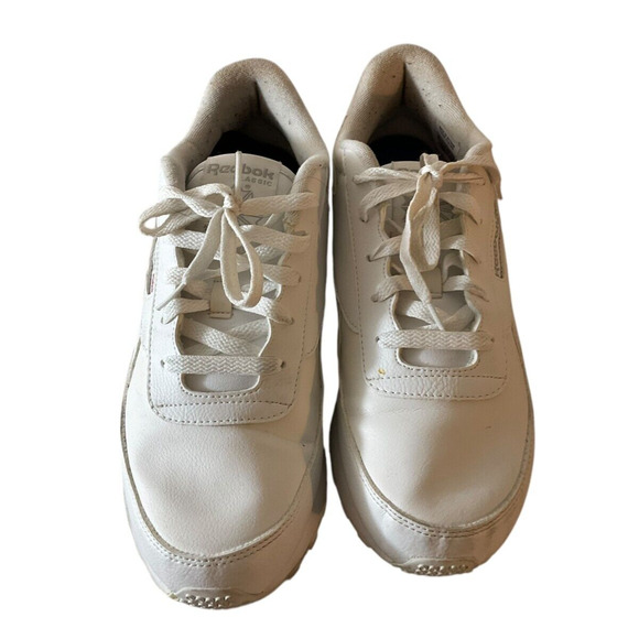 Reebok Classic White Sneakers MemoryTech Insoles US 9.5 UK 7 EU 40.5 - Picture 1 of 10